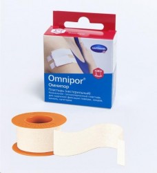 Пластырь фиксирующий, Omnipor (Омнипор) р. 1.25смх5м №1 арт. 9006740 на нетканой основе гипоаллергенный для щадящей фиксации белый картонная упаковка с еврохолдером